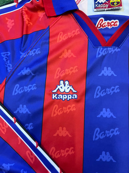 Camisa Barcelona 1995/97 - Manga Longa-Ronaldo#9 | FutMantos