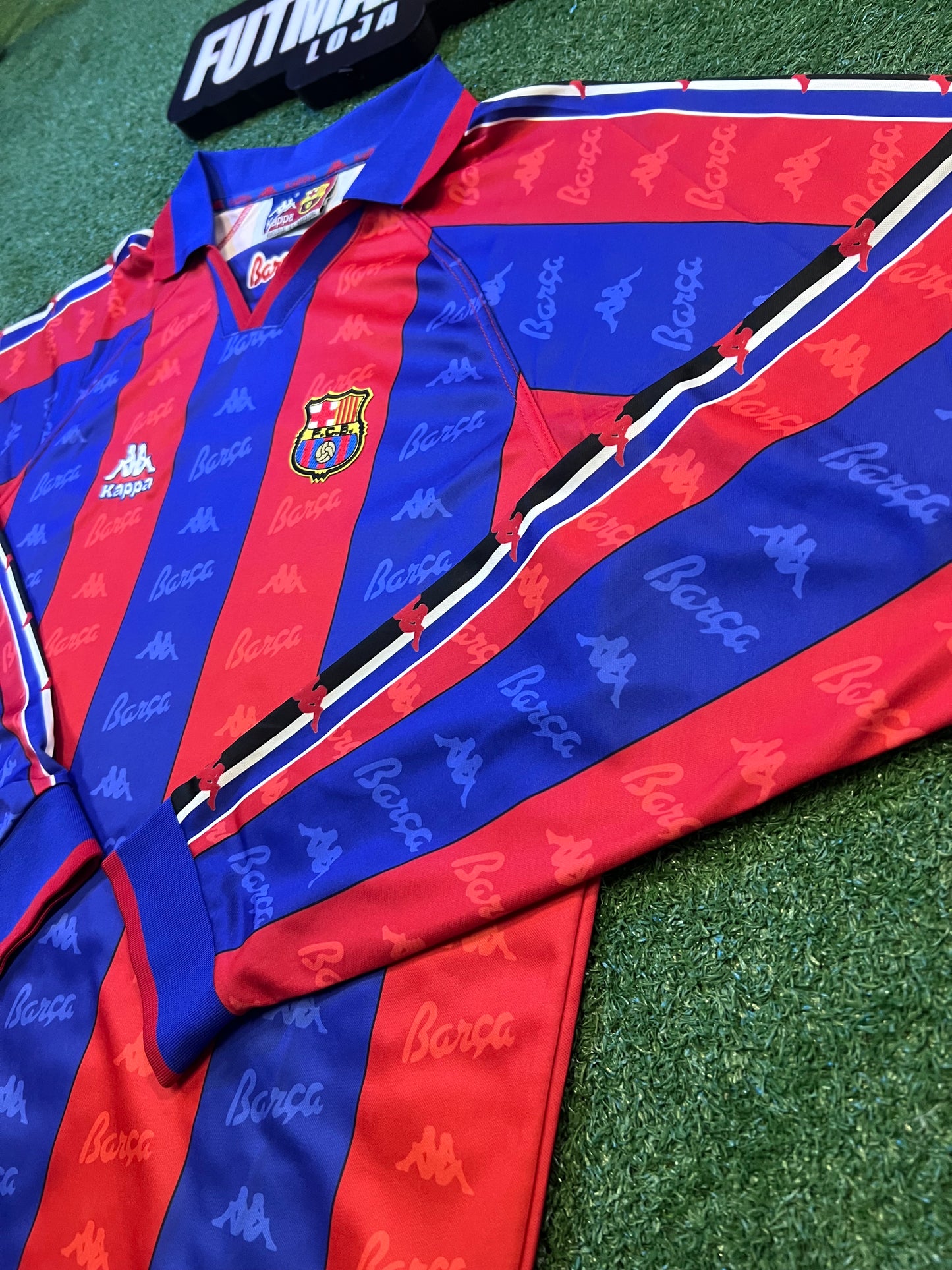 Camisa Barcelona 1995/97 - Manga Longa-Ronaldo#9 | FutMantos