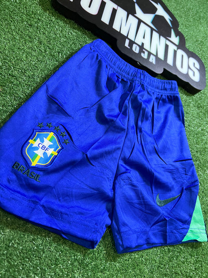 kit Infantil Brasil 26/27 - Amarelo - Gola escura |  FutMantos