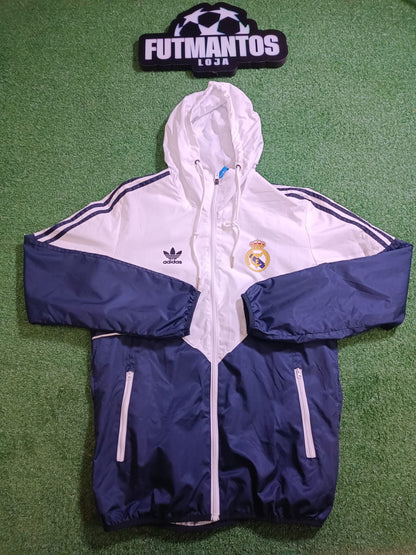 Corta Vento Real Madrid Branco e Azul 24/25 | FutMantos