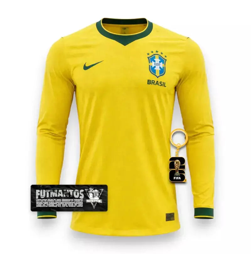 Camisa Brasil Amarela 26/27 - Jogador Manga Longa| Futmantos