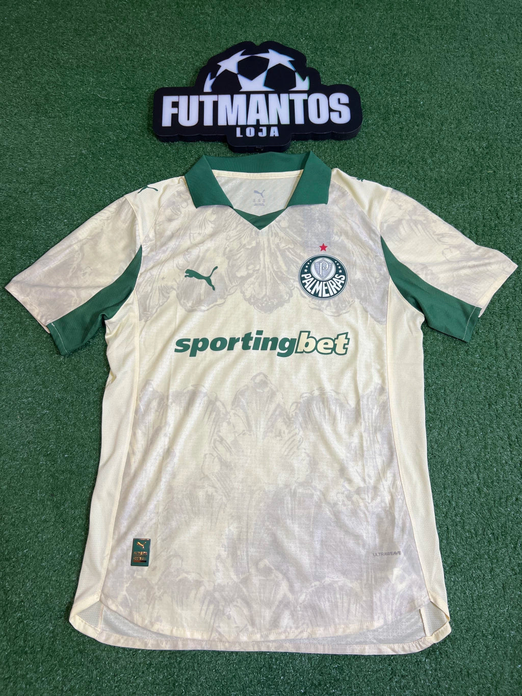 Camisa Palmeiras SportingBet Bege Jogador 25/26 | FutMantos