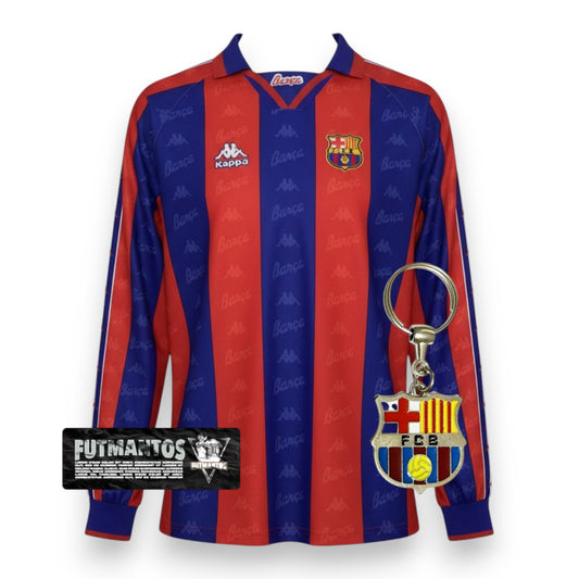 Camisa Barcelona 1995/97 - Manga Longa-Ronaldo#9 | FutMantos